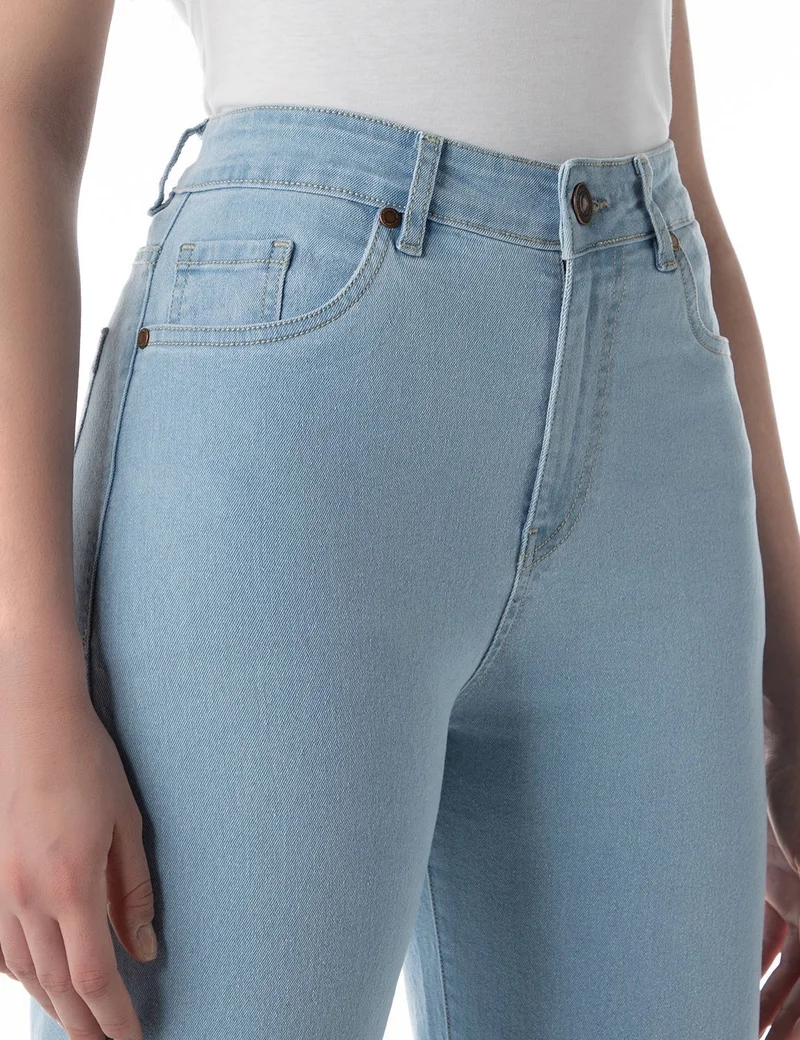 inkd Seaside Slate Women's Wide Leg Jeans - High-Rise | Stretchable | Enzyme Wash | Classic 5 Pocket Styling | Jeans for Women for Women | Best Price UAE